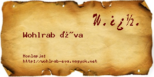 Wohlrab Éva névjegykártya